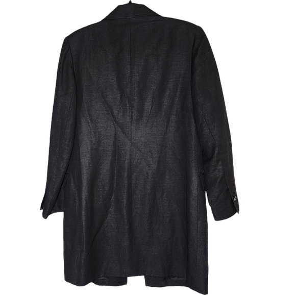 Focus 2000 linen rayon black long blazer.  Women's size 8. - Picture 10 of 15